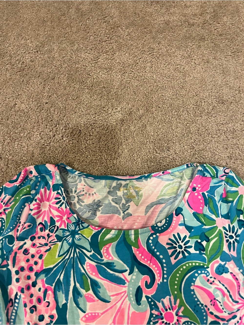 Lily Pulitzer 3/4 Sleeve Tropical Floral Print Geanna Swing Dress - Picture 7 of 10